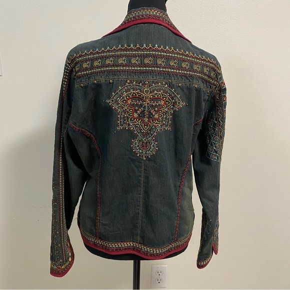 Chico’s Blazer women’s size Medium Embroidered studded Blazer Jacket - Picture 3 of 14